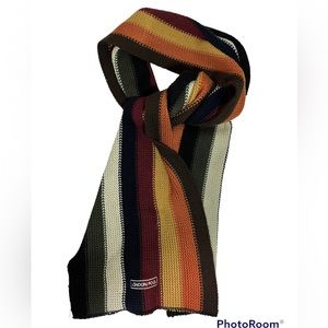 London Fog Multi Color Striped Knit Scarf